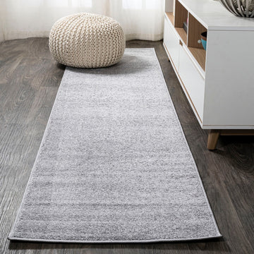 Haze Solid Low-pile Area Rug Light Gray